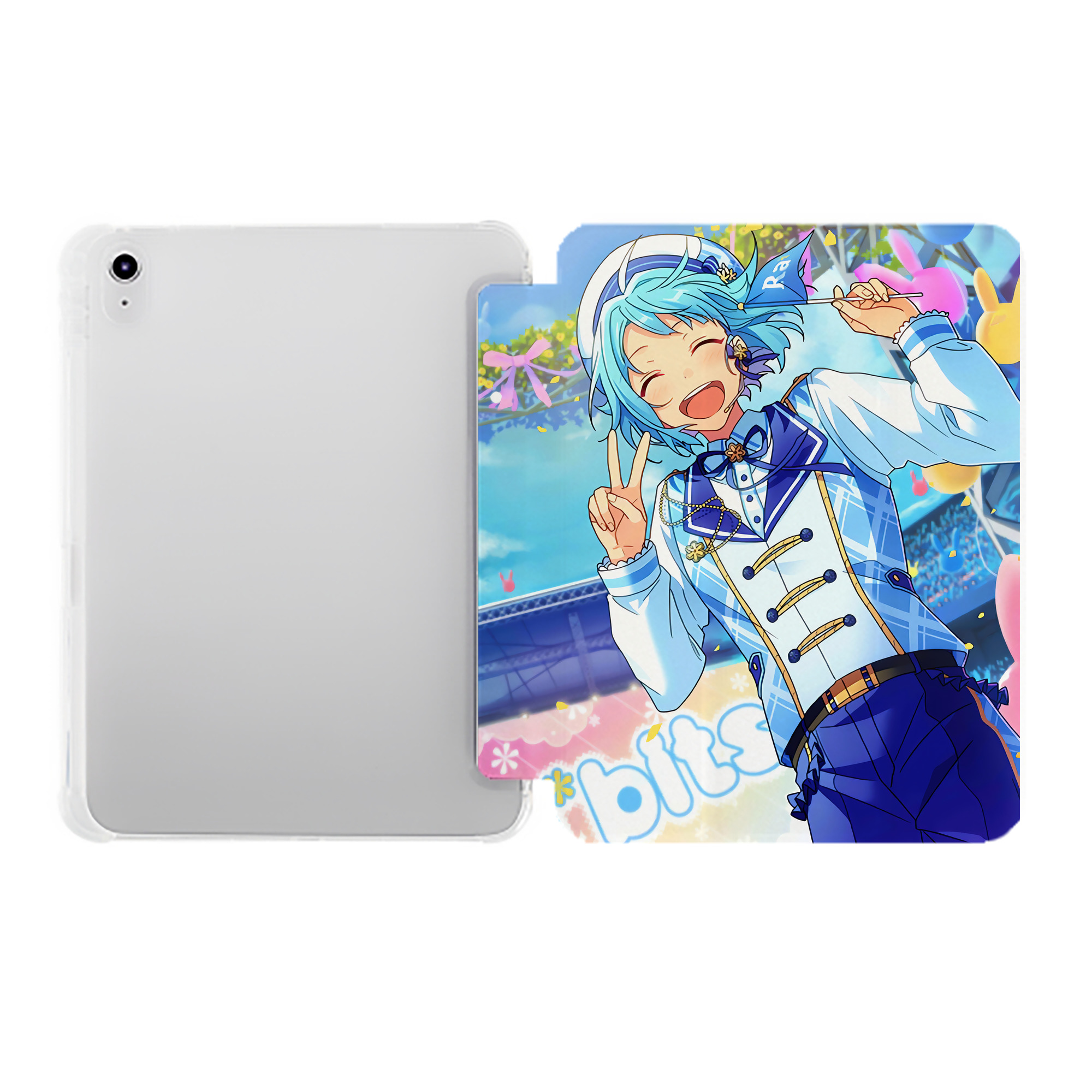 （画像用） あんさんぶるスターズ! Ensemble Stars IPad ケース ペン収納付き 三つ折りスタンド PUレザー×シリコン 対応機種9.5/10.5/10.9インチ